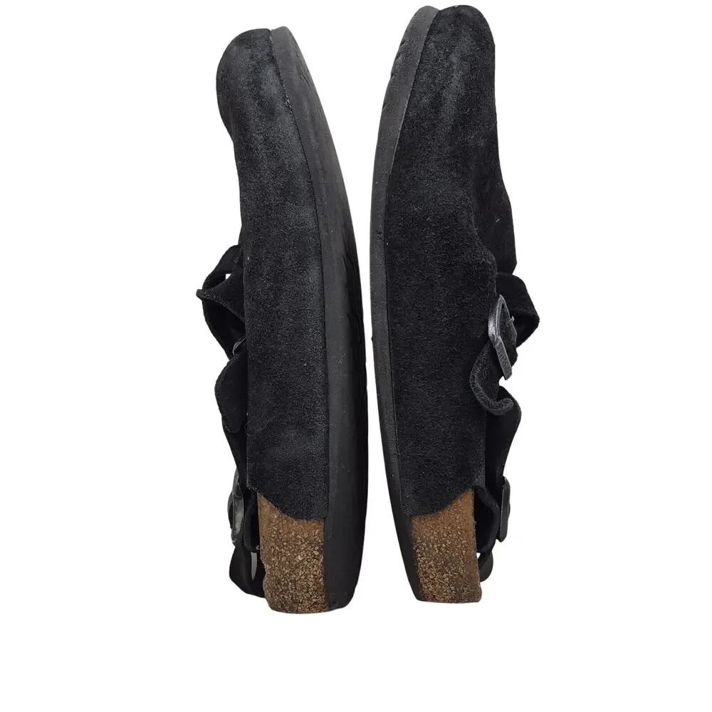 Birkenstock Tokio Suede Leather Black Sandals Soft footbed Men's 43 US 10-10.5